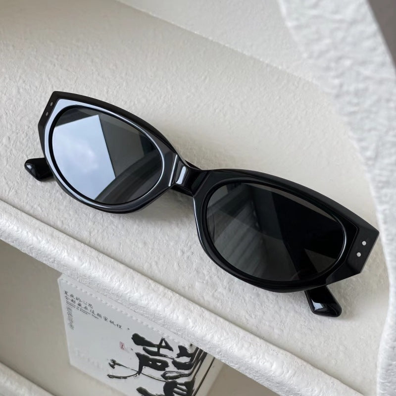 Wholesale Metal Rice Stud Sunglasses Small Frame Cat Eye Sunglasses